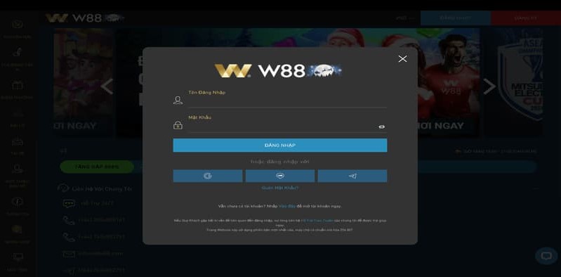 Các bước đăng nhập W88 cụ thể 
